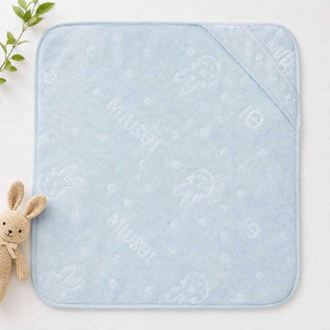 Plush Fleece Newborn Wrapping Sheet Blue Plain Print 36×33 Inches | Soft Baby Swaddle Blanket