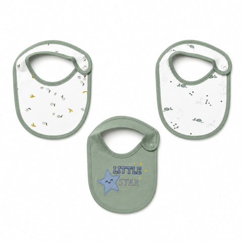 Thailand Pack of 3 Infant Bibs - Green - Little Star