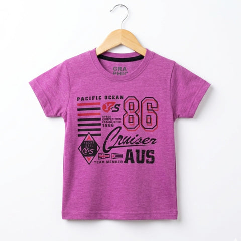GT - Short Sleeve - Round Neck - T-Shirt - Purple - Pacific