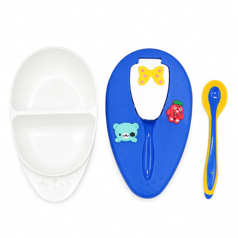 2 Pieces Infant Feeding Set - Characters - Blue