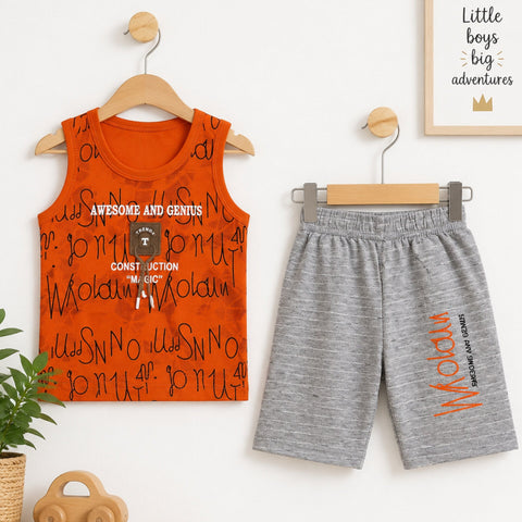 KM - Cotton Jersey - Sando & Short - Rust - Awesome