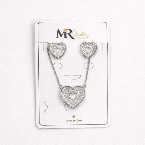 MR - 2 Pieces - Jewelry Set - Silver - Heart