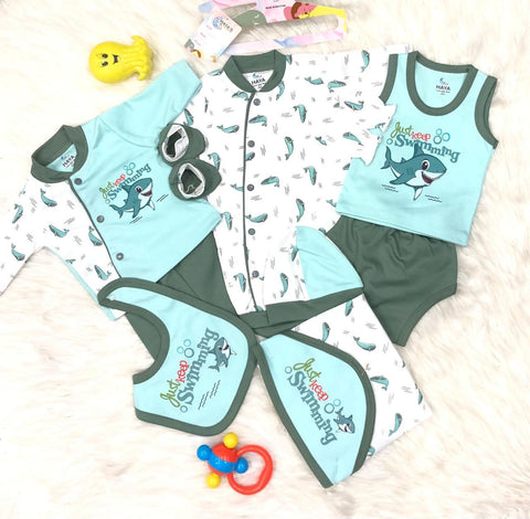 HY - Cotton Interlock - 10 Pieces - Swimming - Starter Set - Green