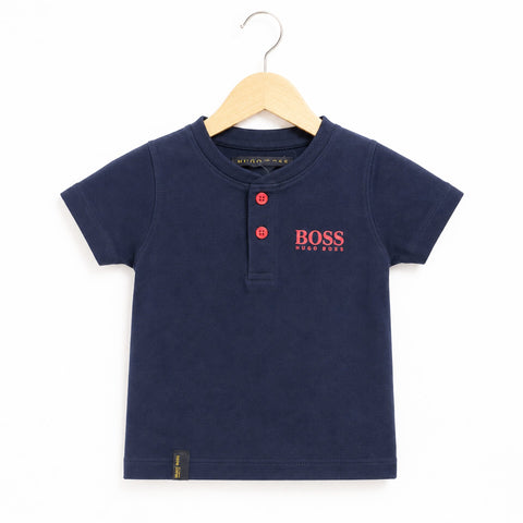 GT - Short Sleeve - Round Neck - T-Shirt - Navy - Boss