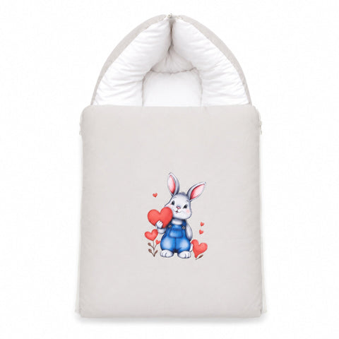 Cotton - Hooded Carry Nest - Ash White - Bunny - 26