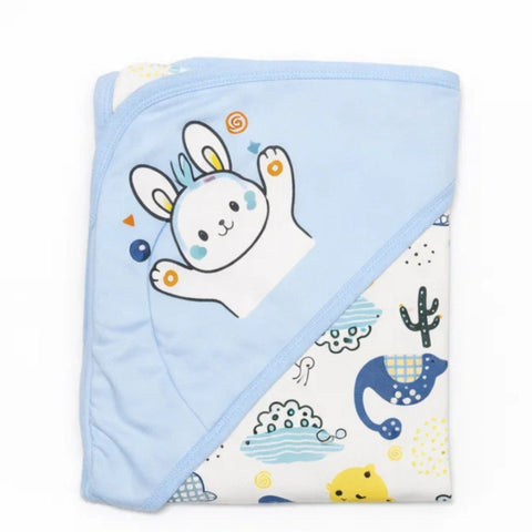 LHB - Hooded Cotton Wrap - Blue - Rabbit - Thailand