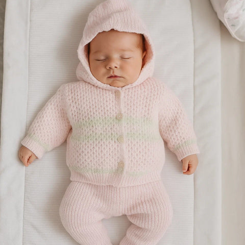 2 Pieces - Hooded Suit Set - Wool