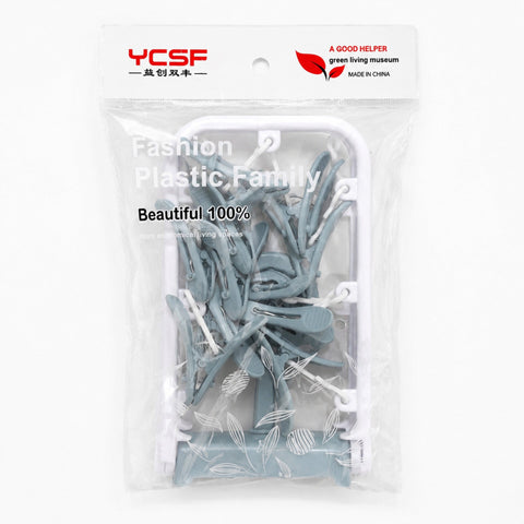 YCSF - Foldable Laundry Hangers - 12 Clips - Grey - Rectangle