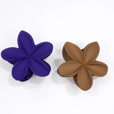 Pack of 2 - Hibiscus - Brown & Purple - Blooming Flower