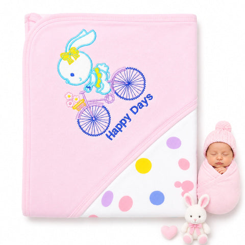 BRL - Cotton Interlock - Wrapping Sheet - Pink - Happy Days