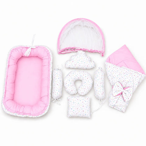 Cotton - 8 Pieces - Snuggle Bed - Pink - Numbers - 26