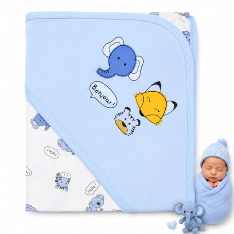 BRL - Cotton Interlock - Wrapping Sheet - Blue - Bonjour