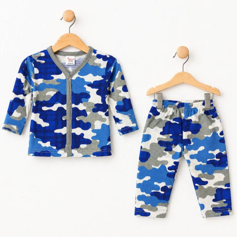 TBS - Cotton Jersey - Night Suit - Blue - Camouflage - 26