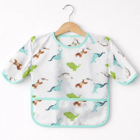 Apron Bib - Green - Dinosaurs