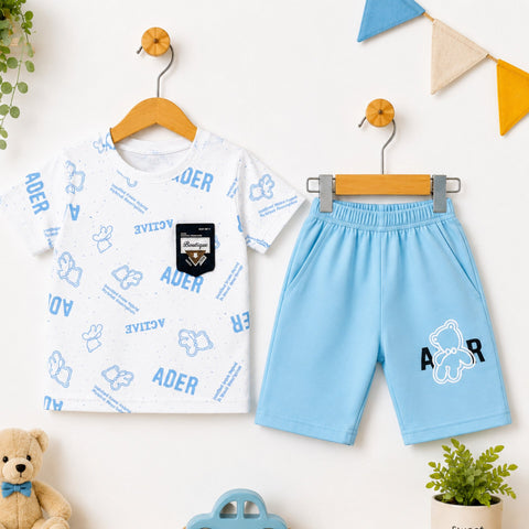 KM - T-Shirt & Short - Blue - Boutique
