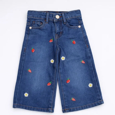 MNG - Bell Bottom - Jeans - Medium Blue - Embroidered - (1-6Y)