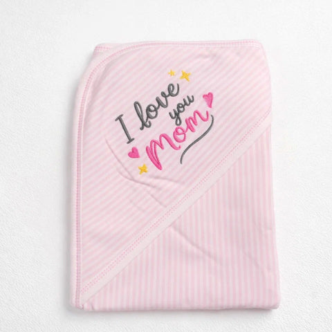 LHB - Hooded Cotton Wrap - Pink - Love You Mom - Thailand