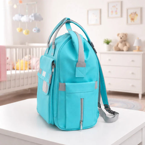 Cat - Waterproof Diaper Backpack - Sky Blue