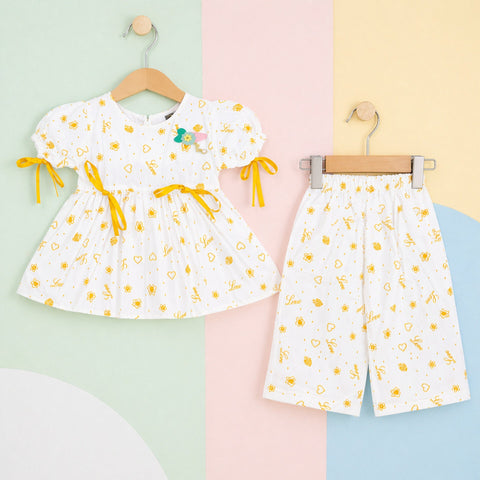 AG - 2 Pieces - Frock Set - Yellow - Love