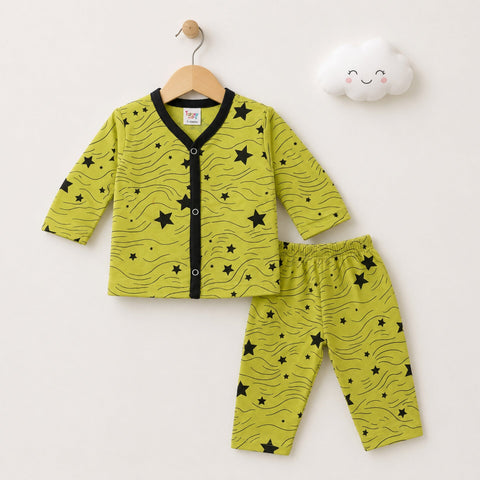 TBS - Cotton Jersey - Night Suit - Light Green - Star Thread - 26
