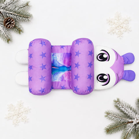 Silk Baby Head Shaping Pillow for Round Head – Light Purple Stars | Newborn Flat Head Prevention