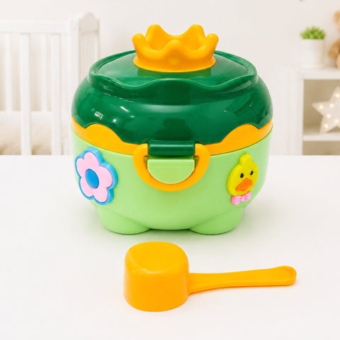 Milk Powder Container - Two Crown Characters - Green