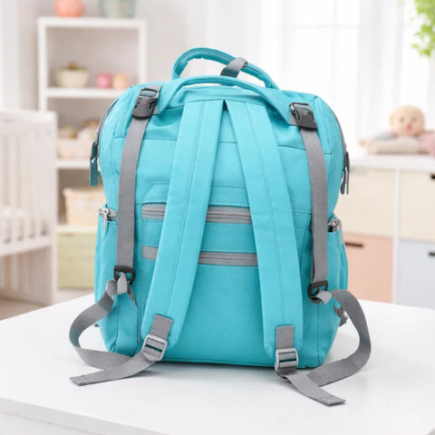 Cat - Waterproof Diaper Backpack - Sky Blue