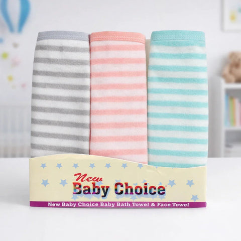 New Baby - Pack of 3 Face Towels - Lining