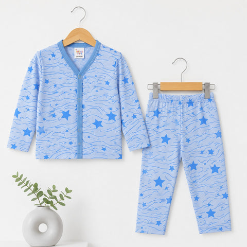 Cotton Jersey Night Suit - Blue - Star Thread - 26 - TBS