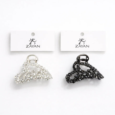 Pack of 2 - Metal Fancy Catchers - White & Dark Grey - Heart