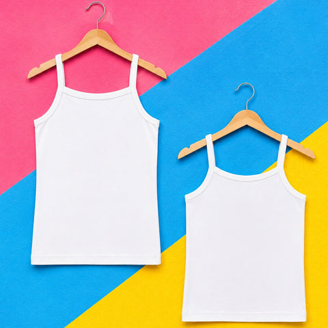 Butterfly - Pack of 2 - Girl's Camisole - White