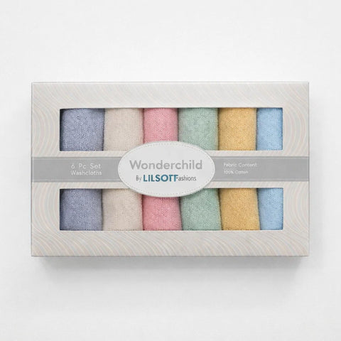 Wonderchild - Pack of 6 - Washcloths - Plain