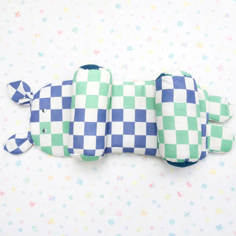 Cotton - Head Shaping Pillow - Blue & Green - Boxes