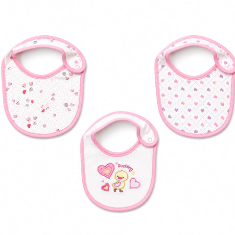 Thailand Pack of 3 Infant Bibs - Pink - Duckling