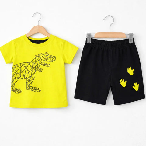 OL - Cotton Jersey - T-Shirt & Short - Green - Dino