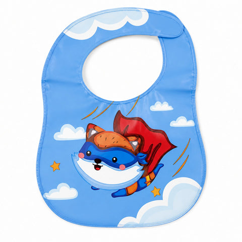 Baby Bib - Blue - Clouds & Fly