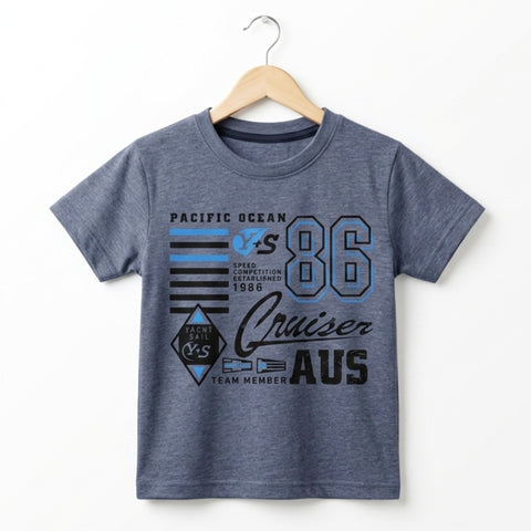 GT - Short Sleeve - Round Neck - T-Shirt - Blue - Pacific