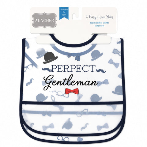 Waterproof Plastic Bibs - Pack of 2 - Gentleman