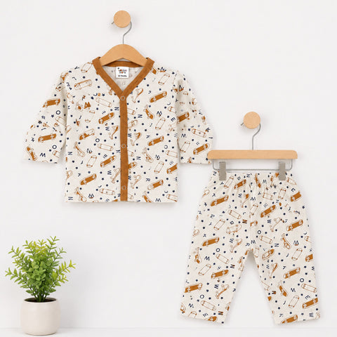 Cotton Jersey Night Suit - Brown - Skateboard - 26 - TBS