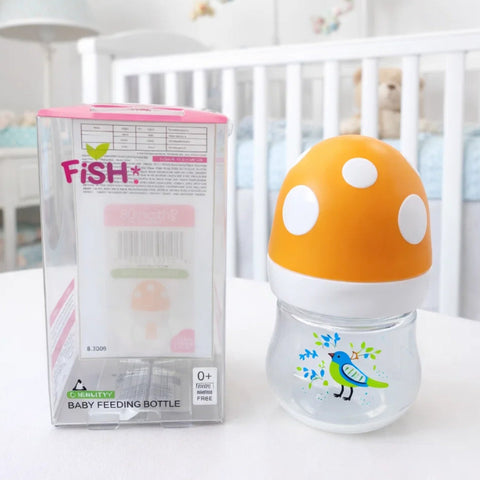 Fish - Wide Mouth - Plastic Feeding Bottle - Orange - Bird - 2Oz/60Ml - 8508