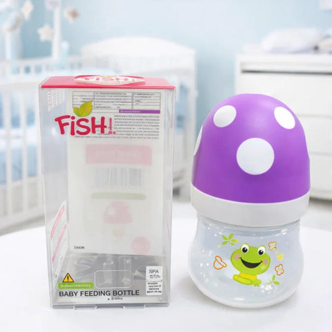 Fish - Wide Mouth - Plastic Feeding Bottle - Purple - Frog - 2Oz/60Ml - 8508