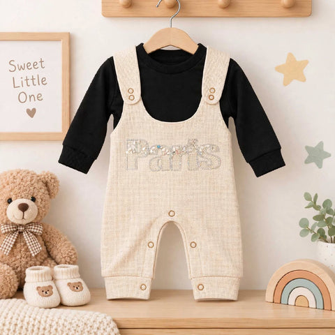 Winter Fashion Dungaree Set - PARIS | Warm & Cozy Baby Outfit (0 to 12 Months)