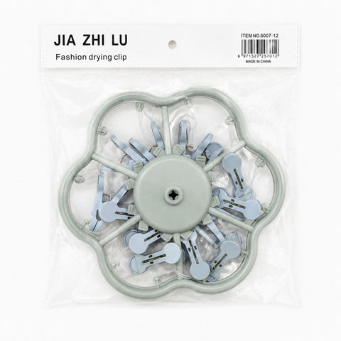Laundry Hangers - 12 Clips - Grey - Star