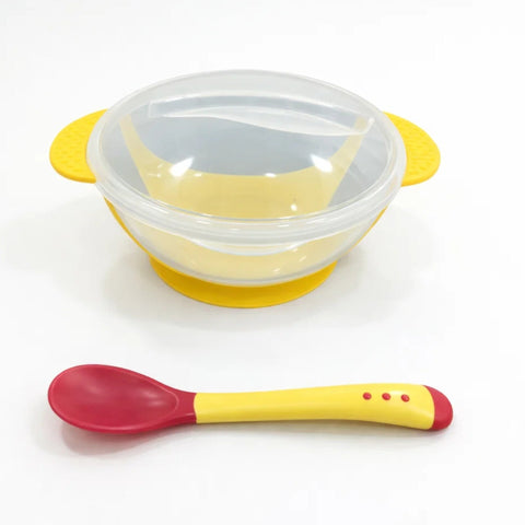 Baby Food Bowl - Stick On - Yellow