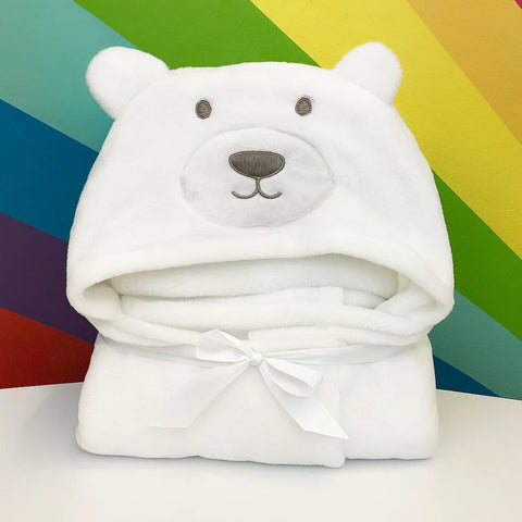 Kolaco - Hoodie Blanket - White - Bear