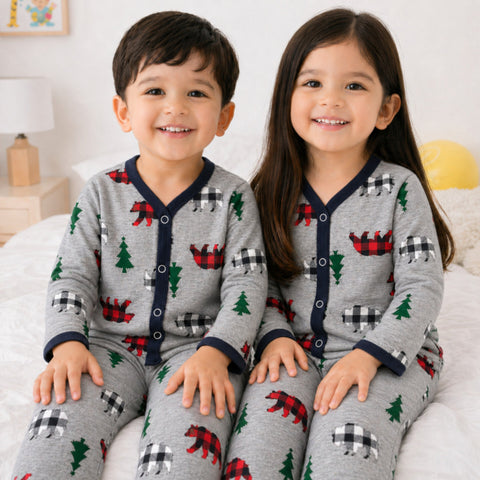 TBS - Cotton Jersey - Night Suit - Grey - Christmas - 26