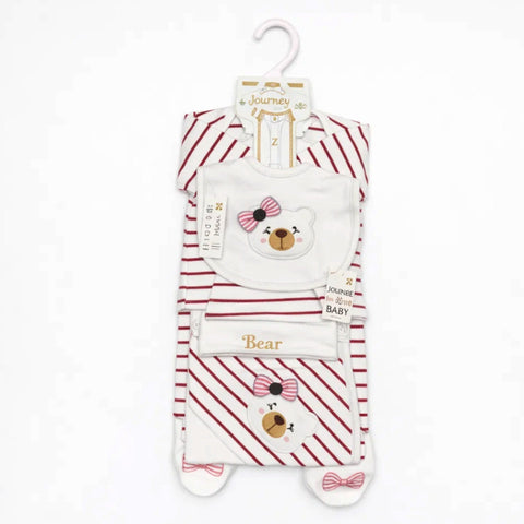 JL - Cotton Interlock - 7 Pieces - Bow Bear - Starter Set - Maroon