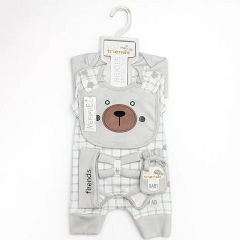 JL - Cotton Interlock - 10 Pieces - Bear Friends - Starter Set - Grey