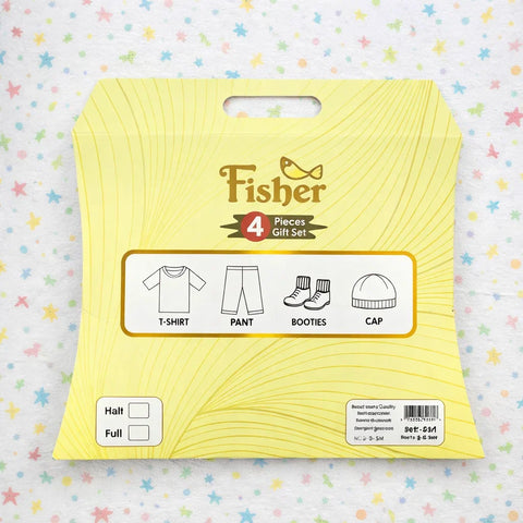Fisher - Cotton Interlock - 4 Pieces - Grey - Cats - Starter Pack Box