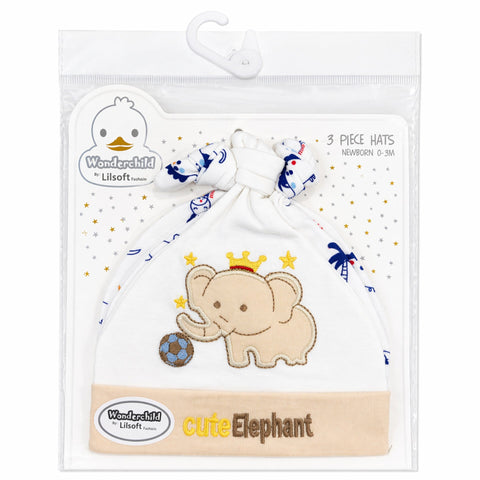 Wonderchild - Pack of 3 Hats - Skin  -  Cute Elephant